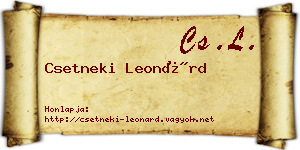 Csetneki Leonárd névjegykártya